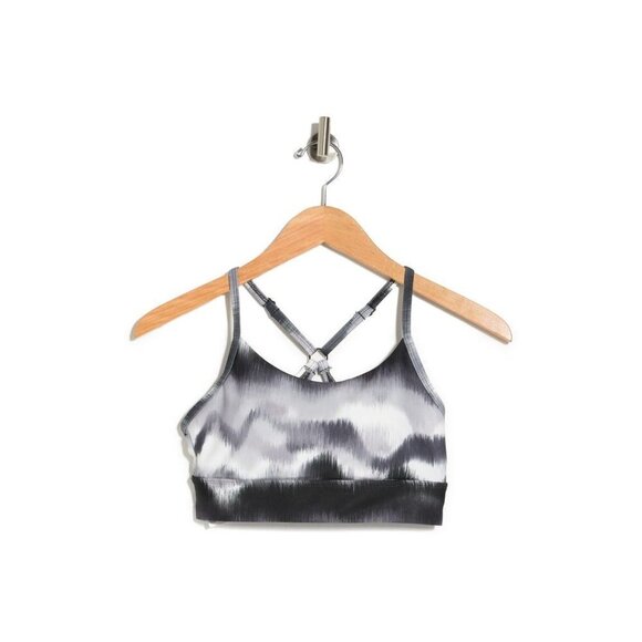 Marika Womens Black White Scoop Neck Removable Pads Sports Bra Sz XL New - Picture 5 of 8